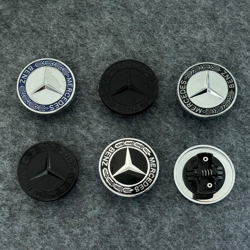 Suitable for Mercedes-Benz hood logo decoration ABCERS-class GLC GLK CLA CLS hood flat logo with spring