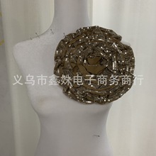 名媛气质 多层珠片绣手缝花朵