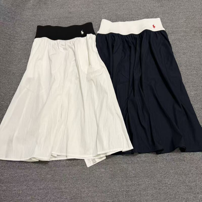 Summer Ralph 26 New Model Rl Pony Embroidery Color-Blocking Waistband Slimming High-Waisted Long A-Line Skirt Summer Ralph 26 New Model Rl Pony Embroidery Color-Blocking Waistband Slimming High-Waisted Long A-Line Skirt