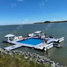 水上乐园派对俱乐部充气浮台帐篷浮岛游泳池浮排海上漂浮可定制