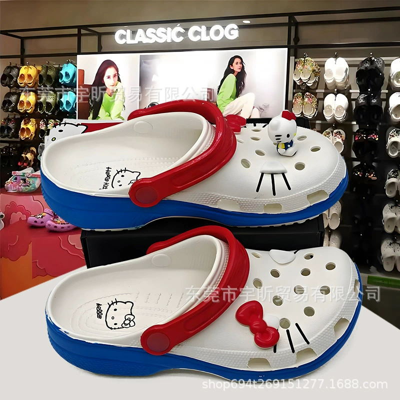 Детские сабо KT Cat для девочек, средние и большие размеры, семейные пляжные сандалии для малышей