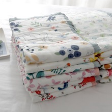 竹纤维毛巾被棉纱布冷感毯子夏天透气盖毯夏季儿童单双人空调毯C&