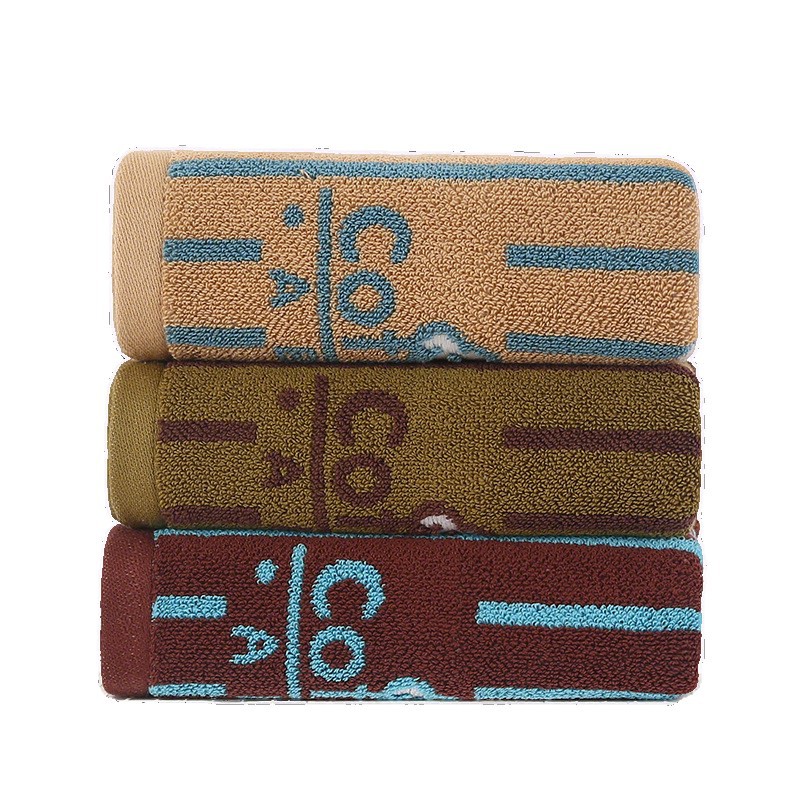 Serviette de visage en coton rayée absorbante pour la salle de bain_voghion.com