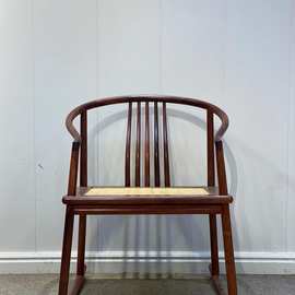 赞比亚血檀非洲小叶紫檀藤面摇椅围椅躺休闲椅中式仿古红木家具