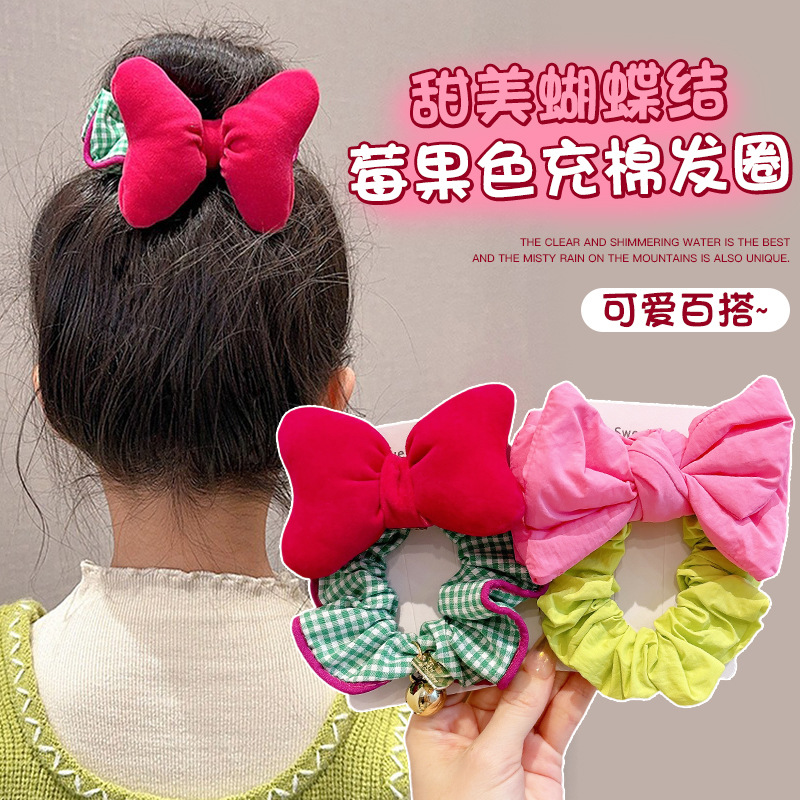 Fugitivo princesa berry arco para niños anillo de cabello coreano diseño de contraste de color para niñas cuerdas de cabeza dulce correa de cabello