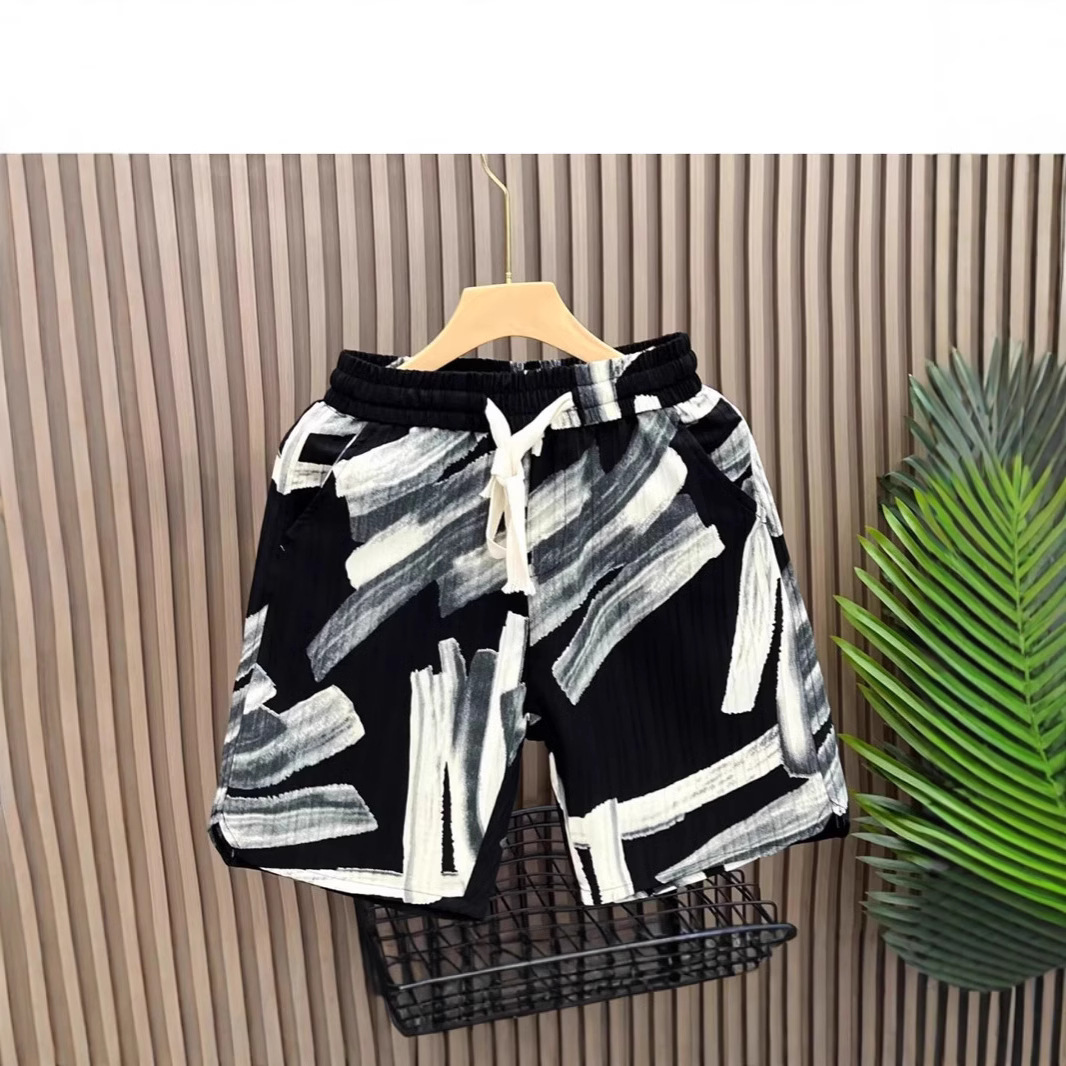 Summer New Style Men's Casual Beach Shorts Versatile Loose Straight Leg Five Point Pants Trendy Popular Instagram_viptrois.com