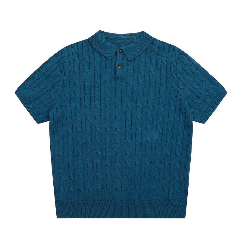 762男性モデルif刺繍小標poloシャツ新純色襟四季ニット半袖男神ootd必須|undefined