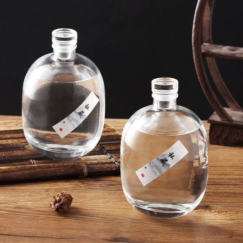 Стеклянная бутылка для вина 500 мл, контейнер для домашнего виноделия, для хранения фруктового вина, для ликера, упаковка из 2 штук, малый диаметр, герметичная бутылка