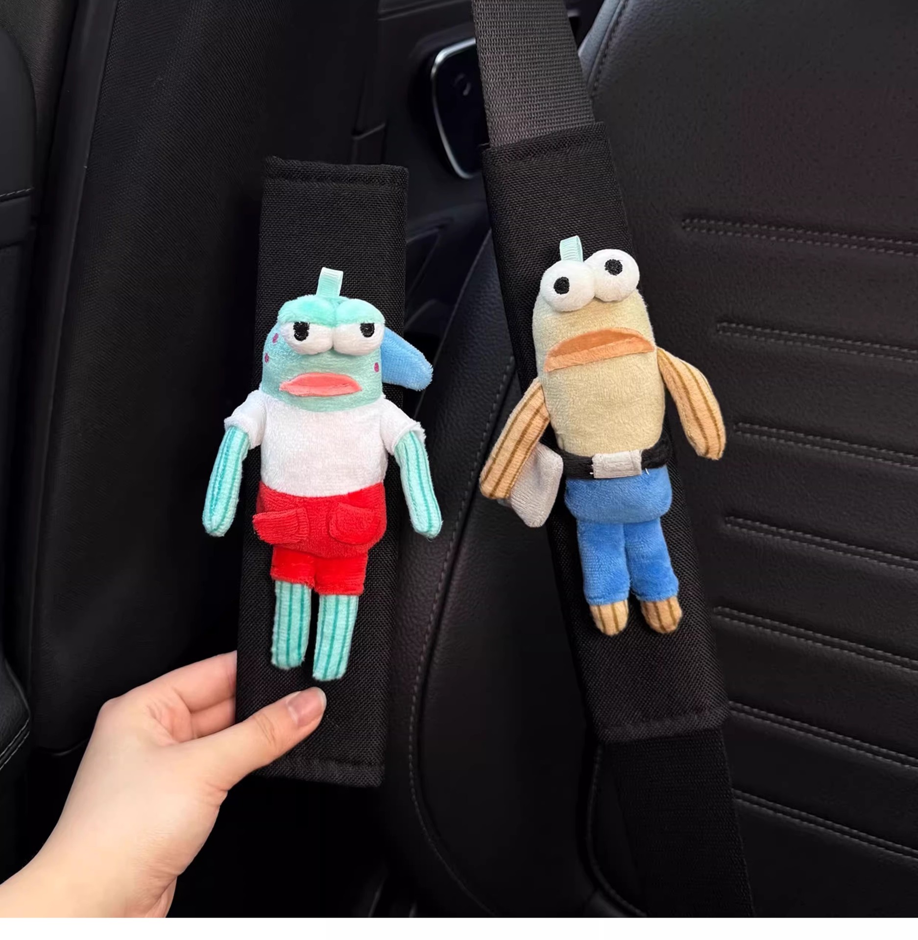 Cute Cartoon Car Seatbelt Shoulder Pads, Car Decoration, Anti-Neck Strangulation, Couple Style, Creative Doll Protective Cover