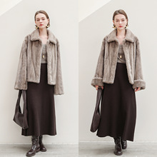 挽袖听风 2025新母水貂毛皮皮草外套女整貂年轻抽刀挽袖短款大衣