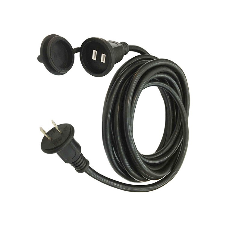 日本两芯防水防雨型插头电源线 PSE认证两插电源延长线