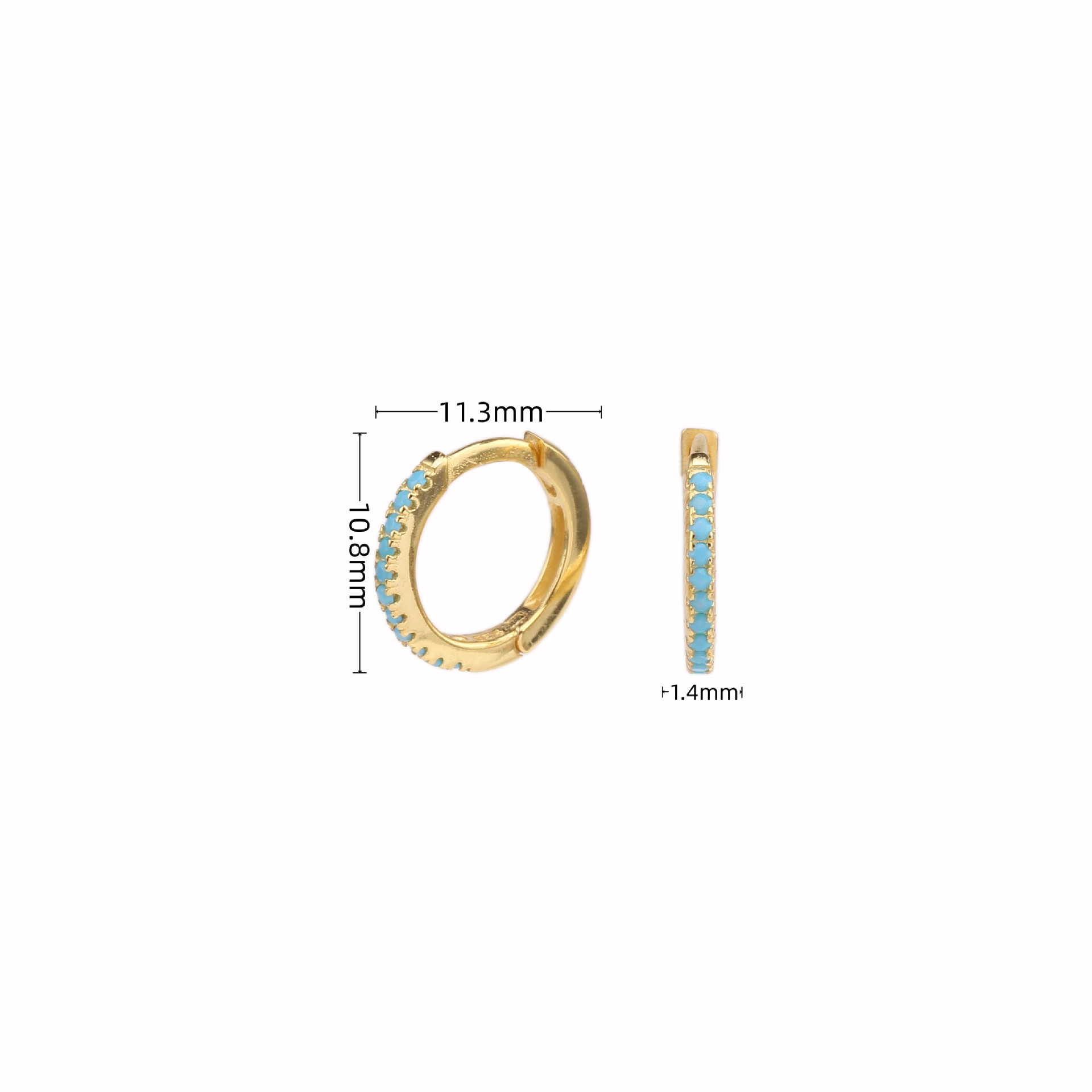 1 Pair Simple Style Circle Sterling Silver Inlay Zircon White Gold Plated Gold Plated Earrings display picture 25