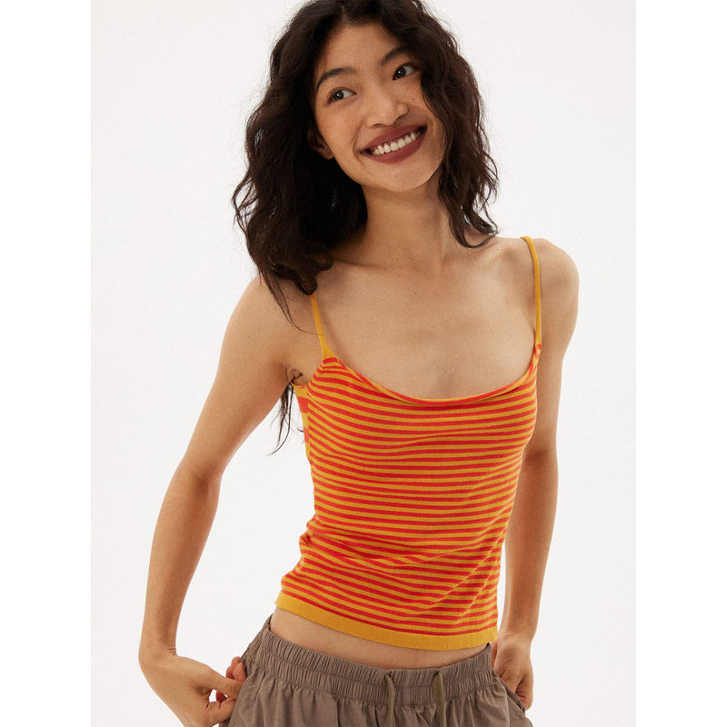 Spicy Girl Style Fine Striped Stretch Slim-Fit Short Tank Top for Women, Spring 2026 New Model, Summer Outerwear with Beautiful Back Design Spicy Girl Style Fine Striped Stretch Slim-Fit Short Tank Top for Women, Spring 2026 New Model, Summer Outerwear with Beautiful Back Design