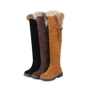 Foreign trade hot boots new women's boots plus velvet knee boots cotton boots low heel boots large size women's shoes a generation of hair