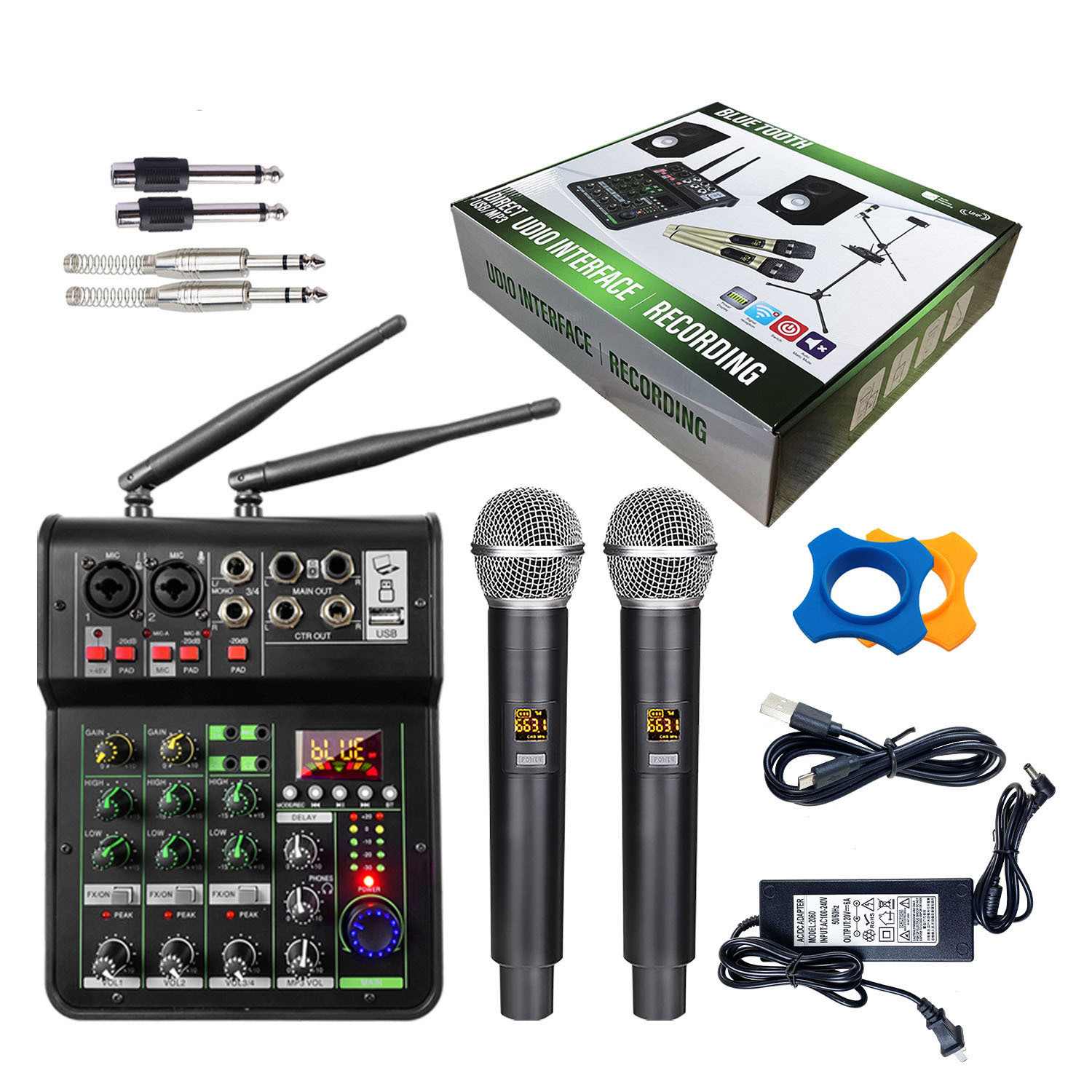Mezclador bluetooth pequeño profesional transfronterizo de 4 vías con amplificador de potencia con efecto de reverberación micrófono K canción rendimiento de escenario será