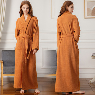 100% Cotton Towel Material, Universal Bathrobe for All Seasons, Extended Length Bath Skirt for Men and Women, Hotel Beauty Salon Bathrobe