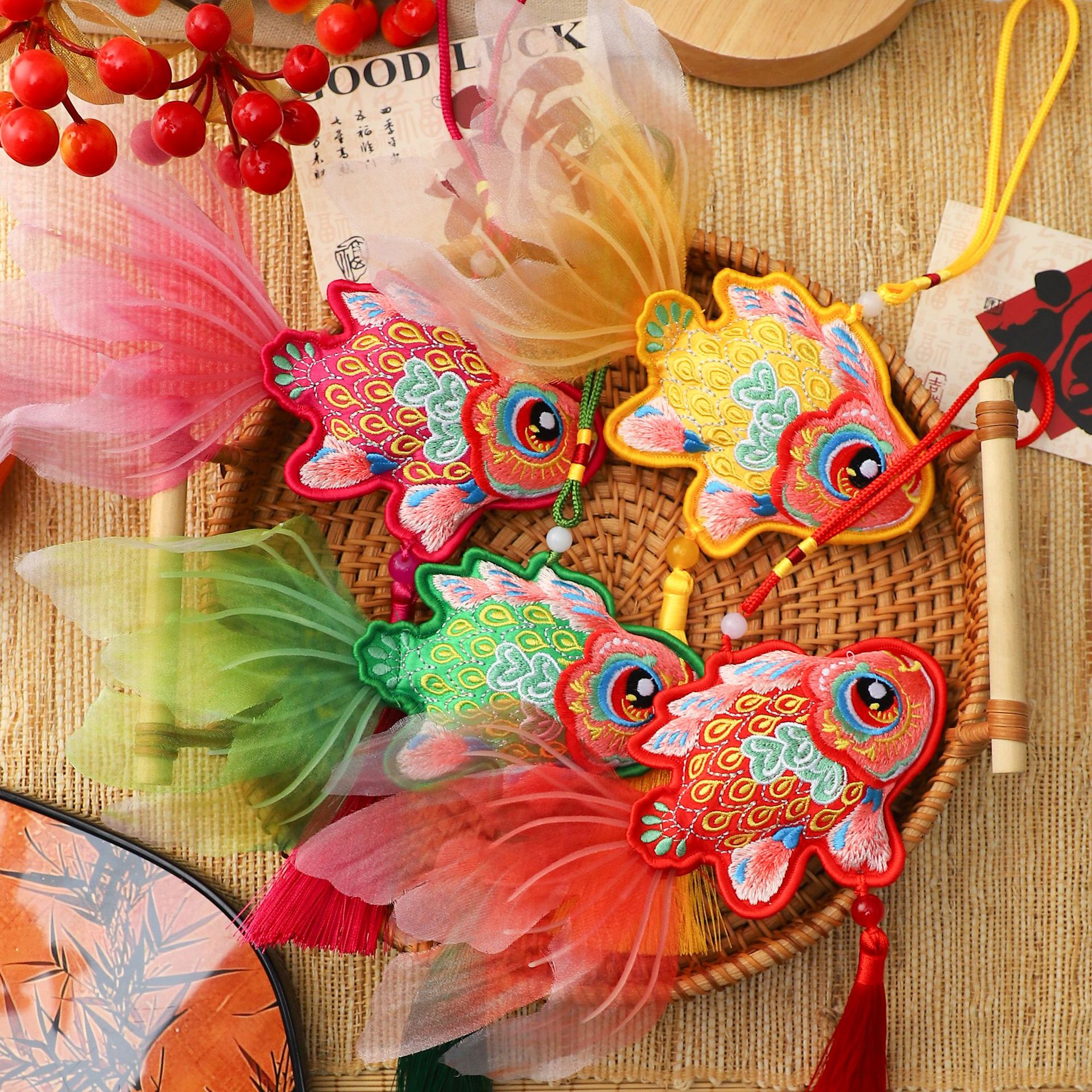 Siete colores cordier sueños koi colgar decoración de barril de Año Nuevo decoración con florista material DIY colgante floral