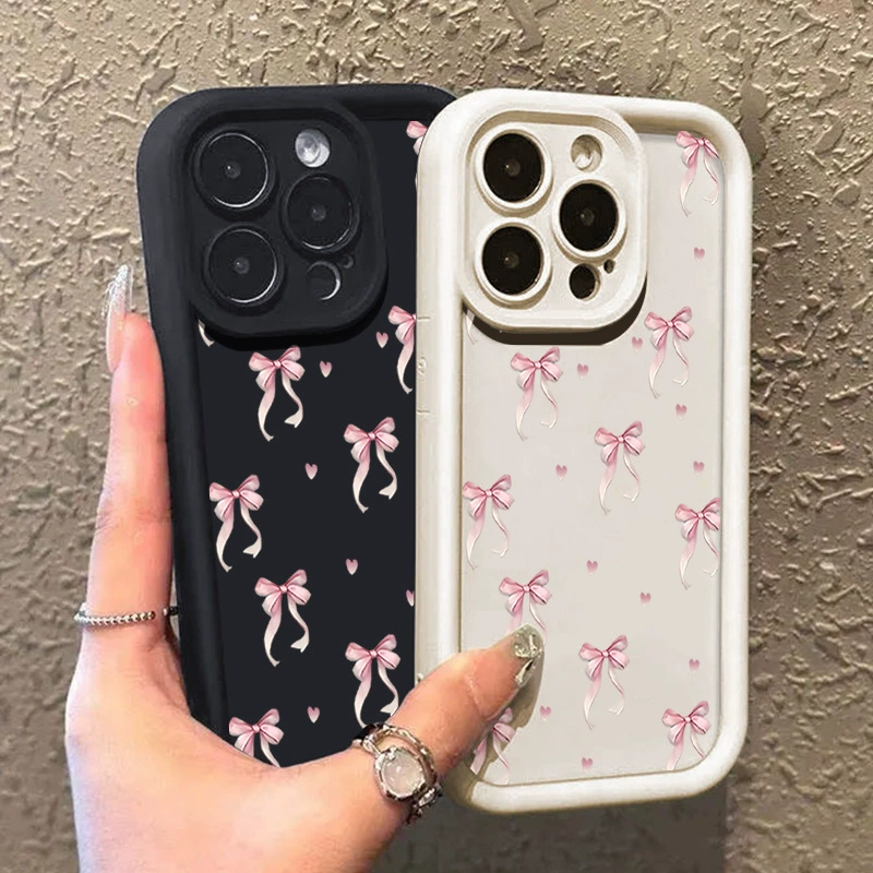 Apple, совместимый фуксия iPhone17 Pro, чехол для телефона с бантом, защитный iPhone 13, iphone, падение защита
