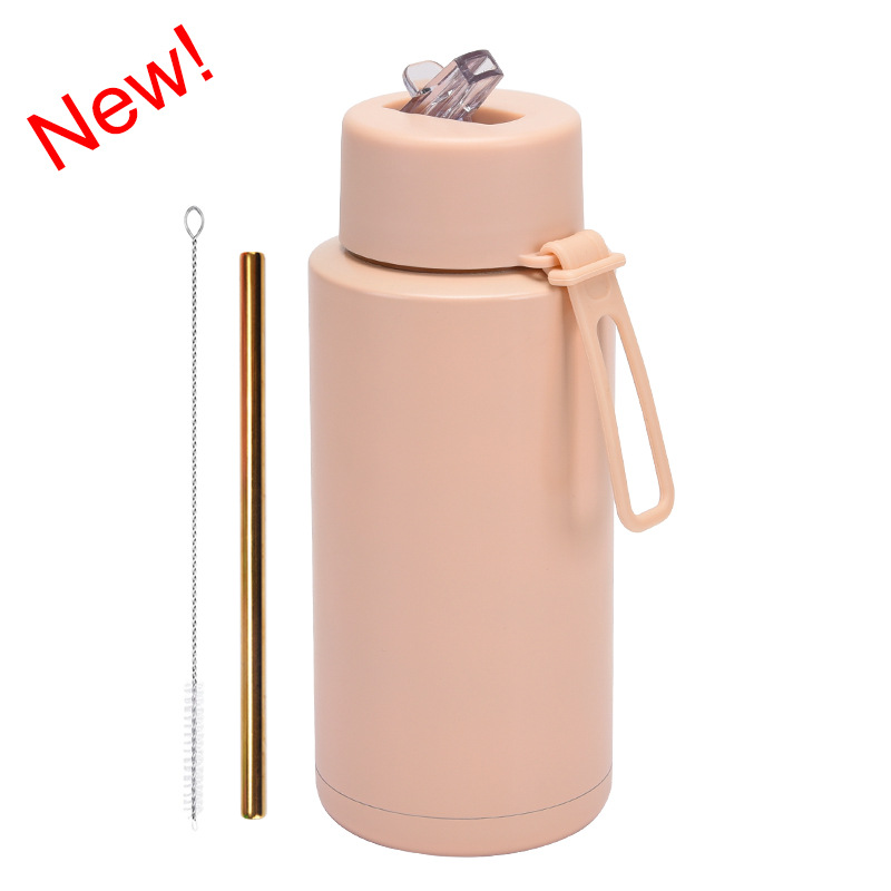 2025 nuevo hervidero deportivo de acero inoxidable de gran capacidad, de boca grande portátil estadounidense de 1L, preservación del calor y enfriamiento al vacío