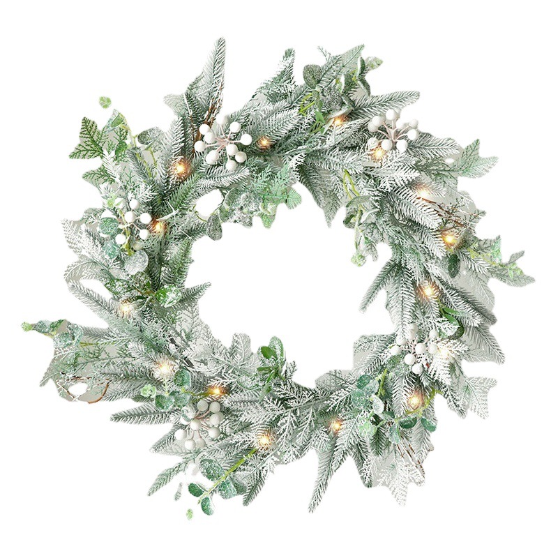 Guirnalda navideña mixta de PE Gangheng de 50 cm, decoración de nieve, guirnalda colgante, decoración de escena, decoración de puerta, adornos colgantes