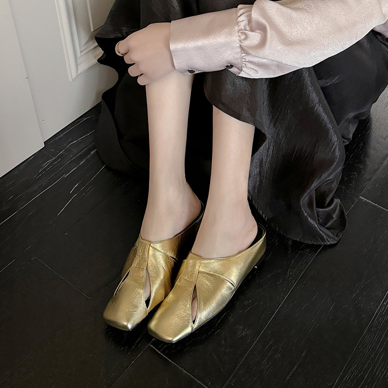 Summer fashionable women's slippers square toe