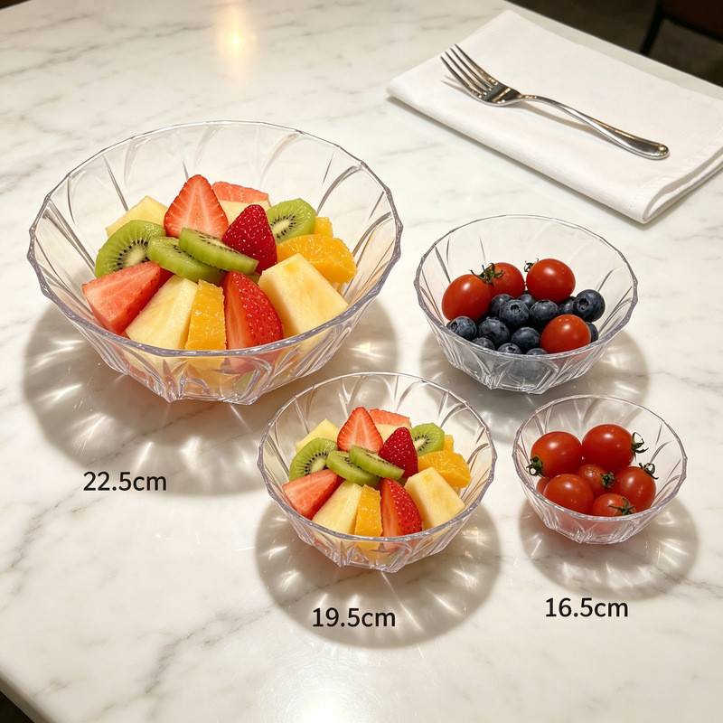 Pc Thickened Transparent Bowl, Shatterproof, Large Round Fruit Salad Pc Bowl for Home Use Pc Thickened Transparent Bowl, Shatterproof, Large Round Fruit Salad Pc Bowl for Home Use