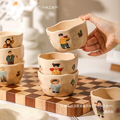 お椀の個人的なボウルの家庭用2024の新しい専門家のご飯のボウル一人一色の親子ボウルの高顔値陶磁器のボウル