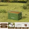 Green 50-sided wide three-door outdoor folding box (with wooden boards and no wheels)