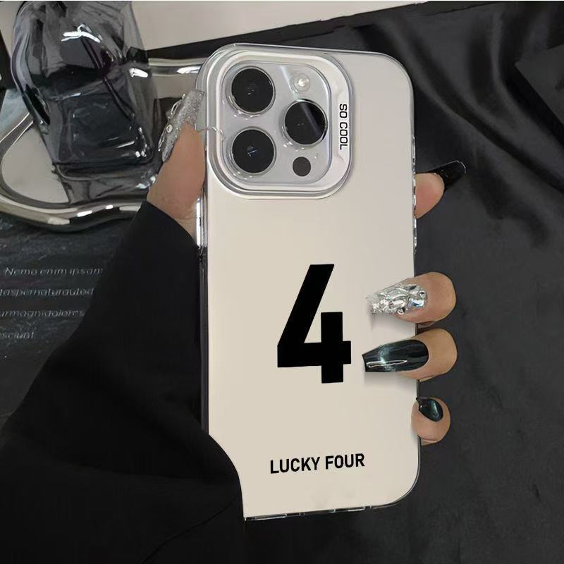 Nuevo número de la suerte para iPhone 16 funda para teléfono móvil Apple 15promax/14 anti-caída 13pro12 Europa y América