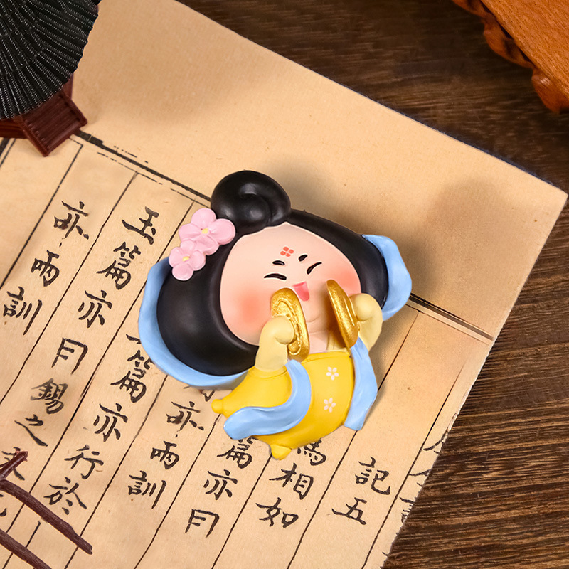 1229-2 노란치마 핑크꽃*냉장고자석