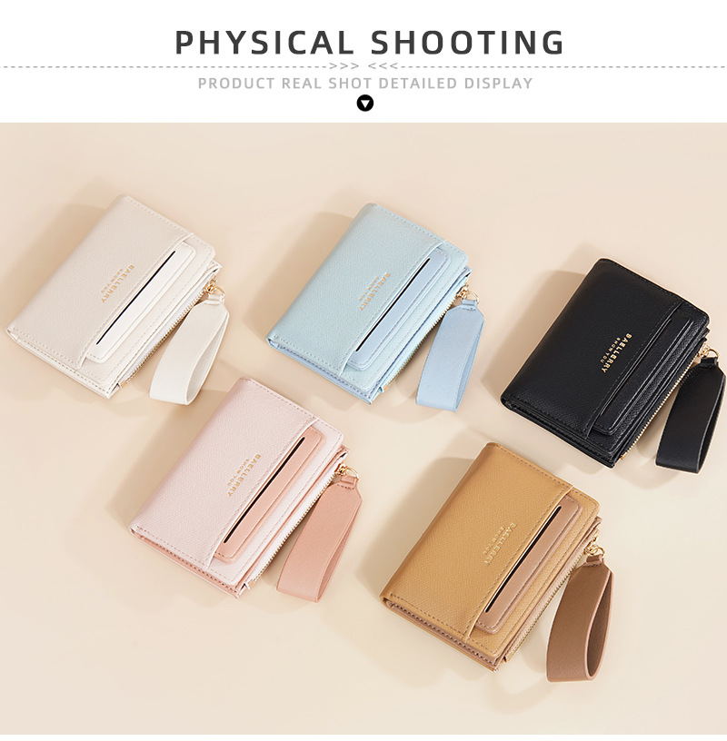 New Women's Short Wallet With Contrasting Colors Double Fold Zipper Zero Wallet Fashionable And Fresh Card Bag_voghion.com