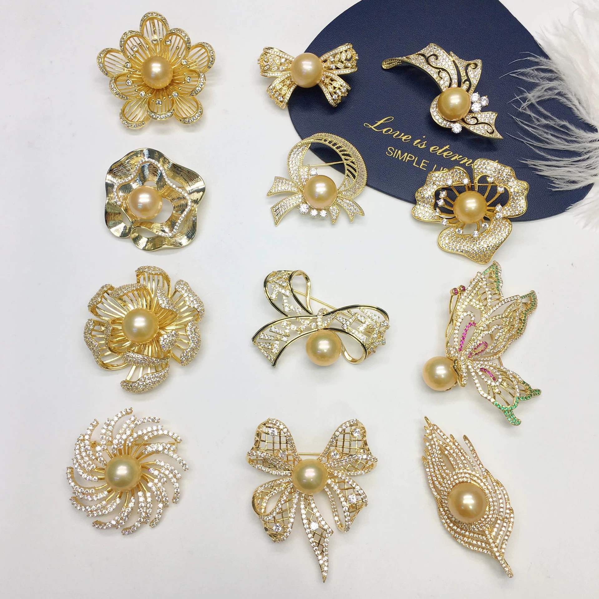 Модный тонкий BI осенне-зимний свитер аксессуары для пальто Изысканная роскошная брошь с крупными частицами пресноводного золота с жемчугом