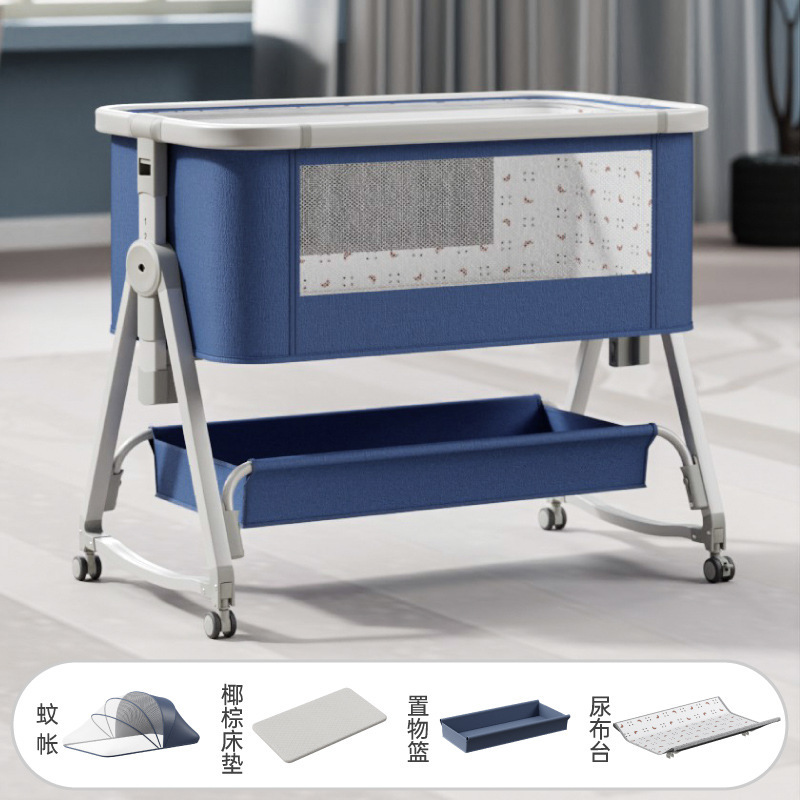 Recién nacido costura gran cama madera grano bebé cuna cama móvil portátil BB cama multifuncional bebé cuna