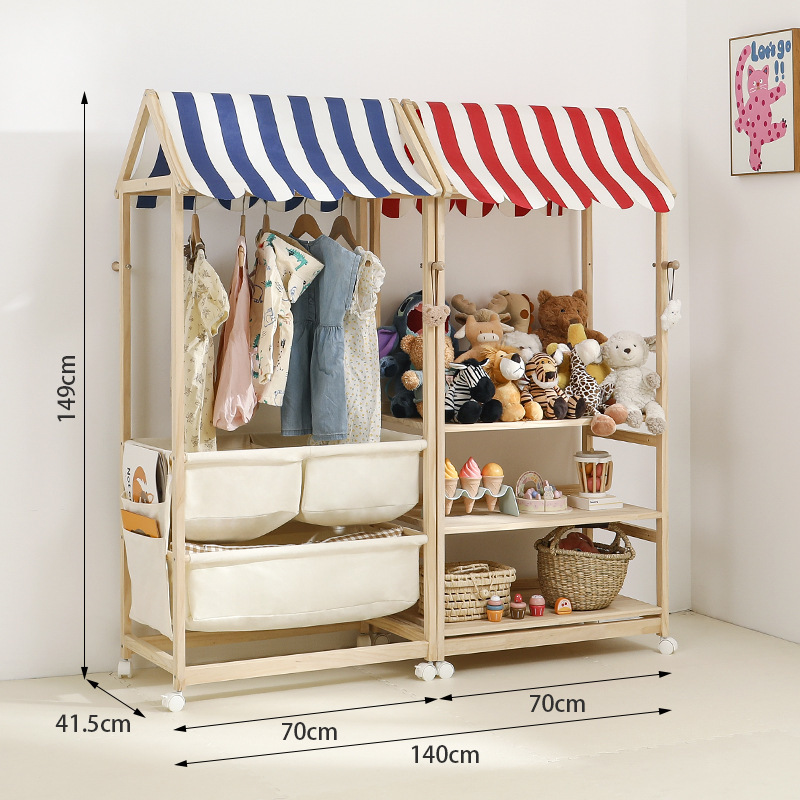 赤ちゃんのおもちゃの人形の棚の自動車の展示棚のままごとの小さい販売店のカートの実木の子供の収納棚|undefined