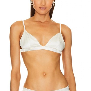 French underwear satin ultra-thin small chest without steel ring solid color bra pure want small bra