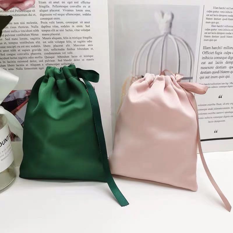 厂家现货束口色丁布美容仪口红包装袋日用品袋月经杯卫生棉收纳袋