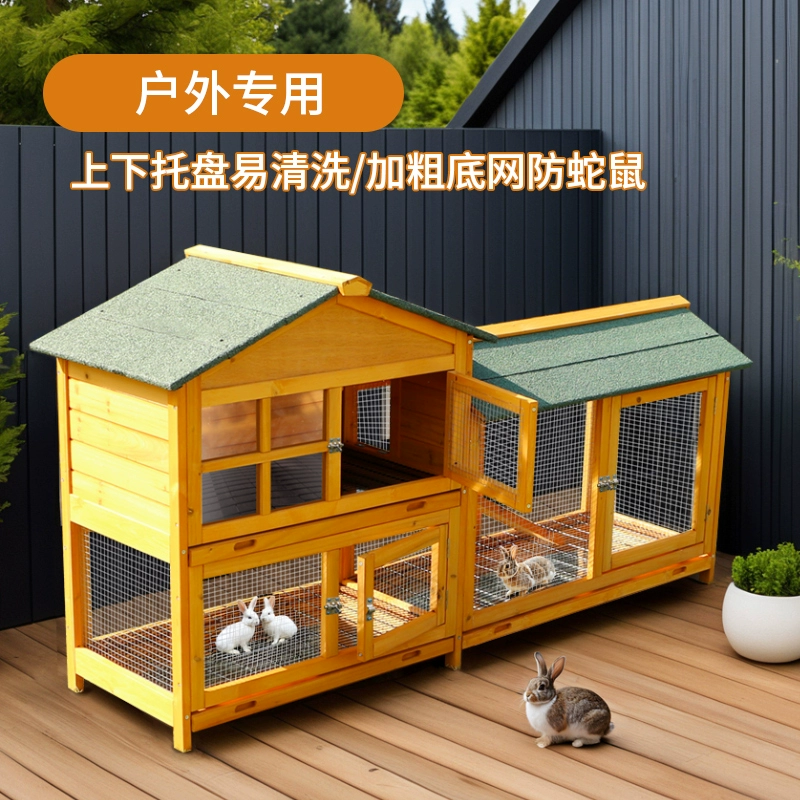Кроличья клетка особого размера на открытом воздухе гнездо кролика зимой теплый деревянный дом