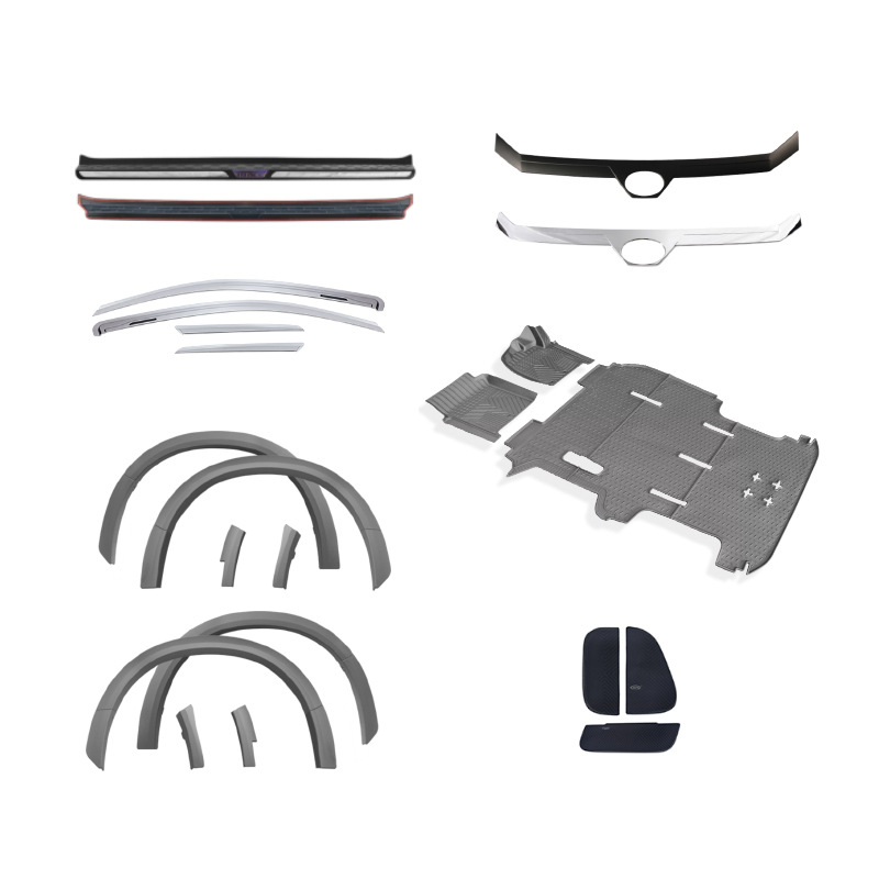 Adecuado para piezas de modificación de automóviles Toyota Hiace, protector contra la lluvia, tapetes de TPE, protector contra grava.