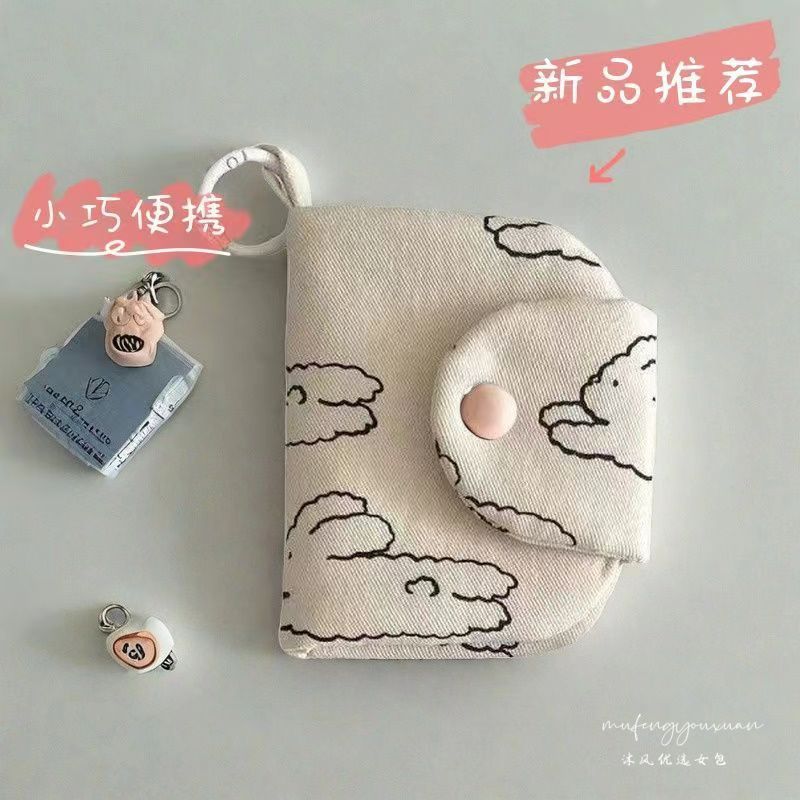 可爱ins花朵可挂件小清新卡包多层零钱包帆布耳机包收纳包随身包|undefined