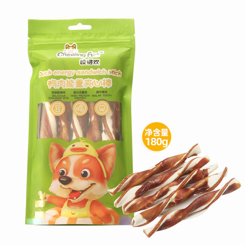 Love Fun Mini Chicken Stick Duck Meat Dog Teeth Grinding Stick Sandwich Energy Bar Bull Horn Bun Twisting Stick Dog Bite Fun