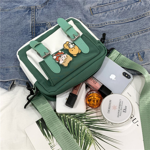 Crossbody bag for women new small bag cute nylon bag for female students Korean version Japanese literary ins single shoulder small square bag