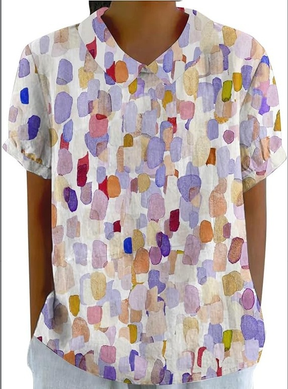 Fuente de fábrica de comercio exterior estación independiente de burbujas de verano monzón camisa de manga corta camisa de flores