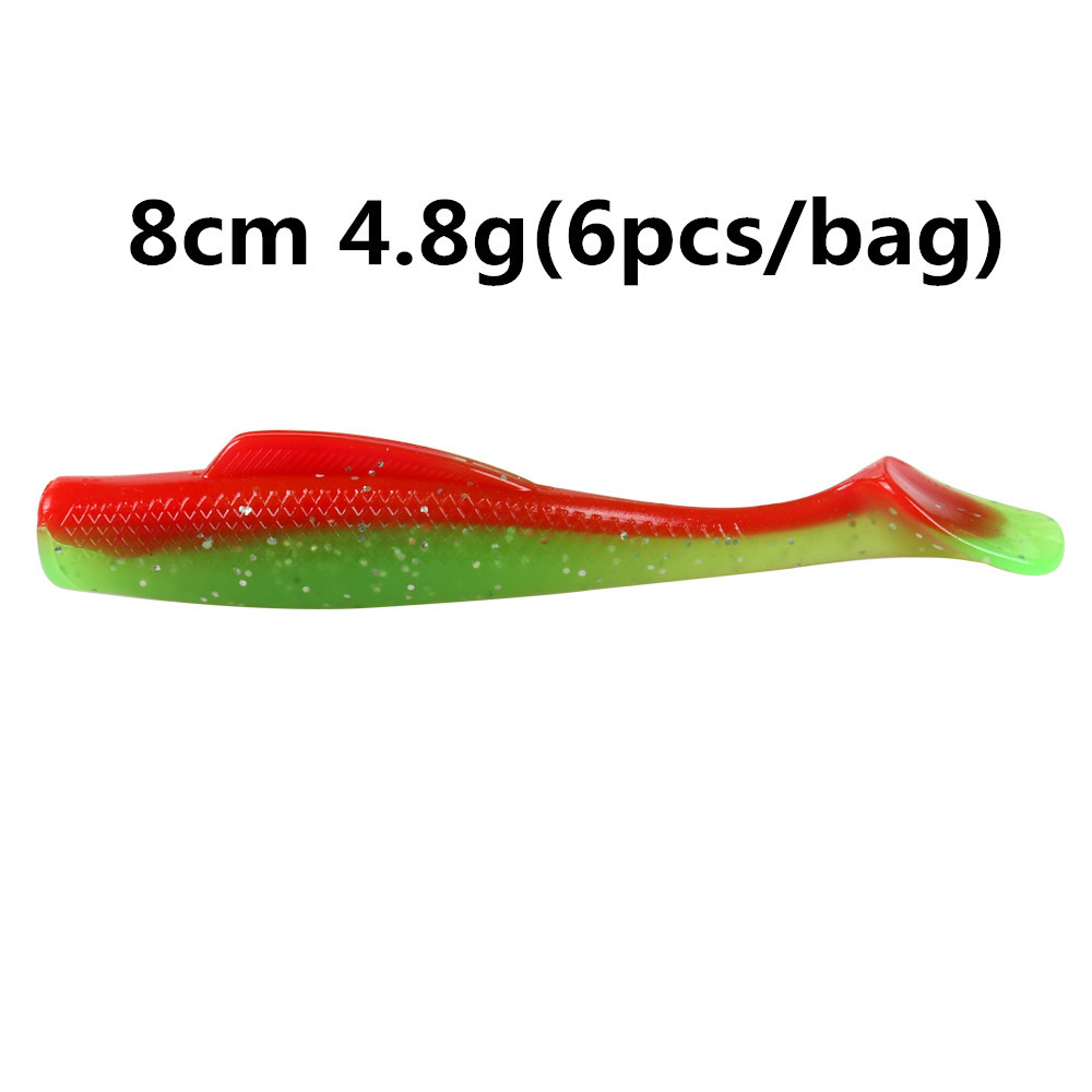 TPR cebo suave T cola flotante Luya gusano suave 6 pack MAN6cm8cm 10cm MinnowZ zman cebo suave