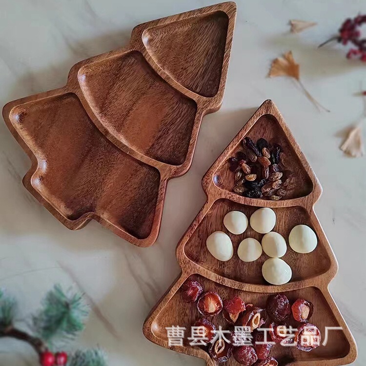 Creative Christmas Tree snack plate household fruit plate Christmas courtyard decorative plate New Year tree-shaped fruit plate