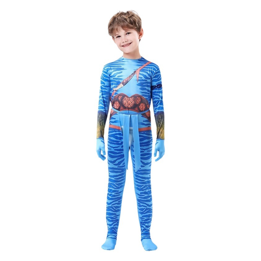 Disfraz de Halloween de Avatar 3 para niños, traje de escenario de héroe, atuendo de adulto, mono ajustado