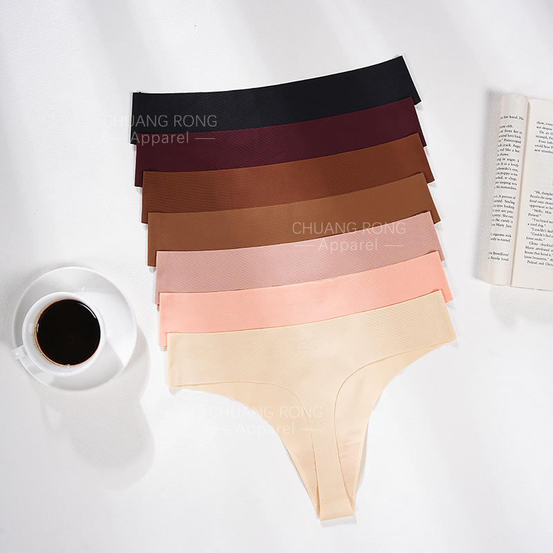 One-piece seamless women's T-shaped underwear low waist ice silk sexy European and American sports underwear breathable quick-drying casual cutting