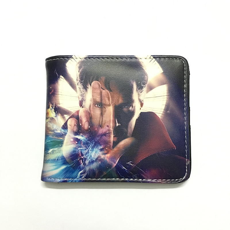 Superhéroe de dibujos animados anime periférico corto Niños estudiante masculino y femenino Cartera de dibujos animados cartera titular de la tarjeta