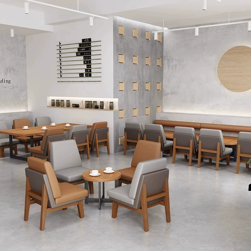 Диван-софа для кафе, мягкая сумка для отдыха, переговорная книга, бар, коммерческий магазин тортов, магазин чая с молоком, набор столов и стульев из цельного дерева