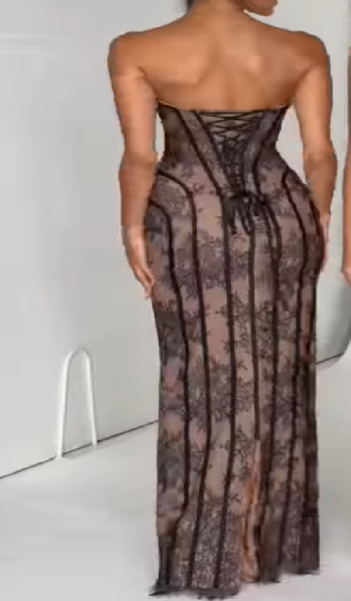 Sexy Lace Tube Top Bodycon Slimming Dress New Women Dress For Beach Party Hottie Style Clothing_ecoleips.com