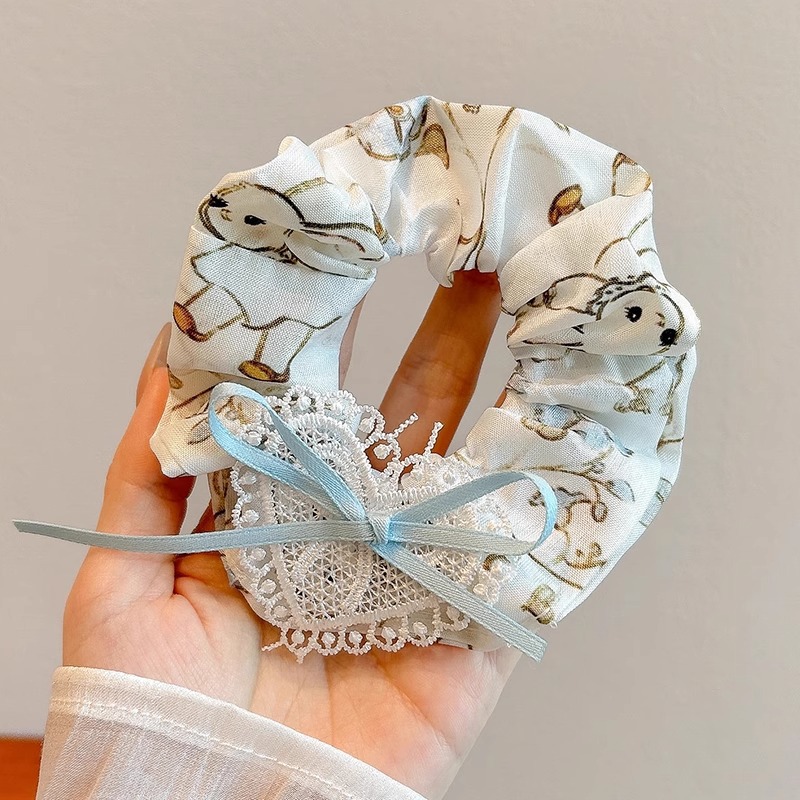 Colección de anillo de cabello lindo de intestino grande de verano de cola de caballo de cabeza de cuerda de flor de cabeza de niña universitaria estilo de alto valor de belleza joyería de cabello